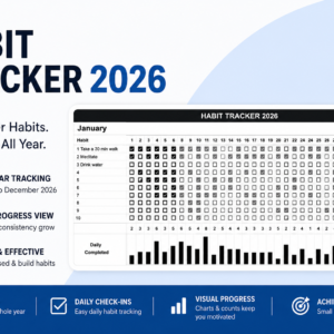 Habit Tracker 2026 – Daily Productivity & Goal Tracking Planner