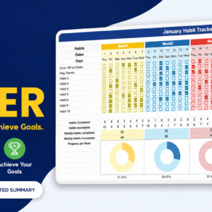 Advanced Habit Tracker 2026 – Automated Excel Planner with Weekly Insights & Progress Charts